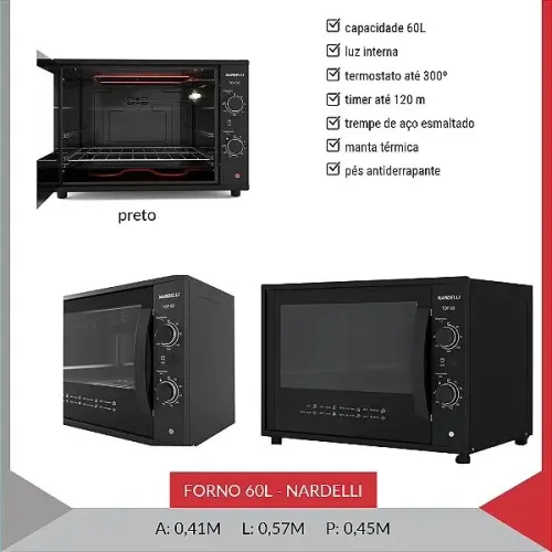 FORNO NARDELI 60L S/ROTISSEIRA