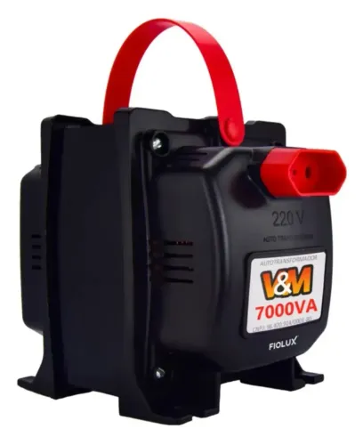 AUTO TRANSFORMADOR 7000 VA V&M BIVOLT TRIPOLAR - 2P+T - Cabo e Tomadas de 3 pinos 20A