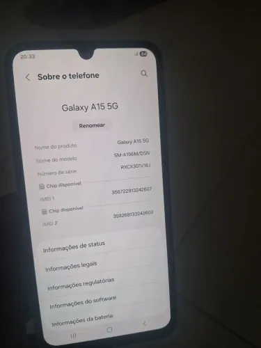 Samsung A15 5G 128 gb novo