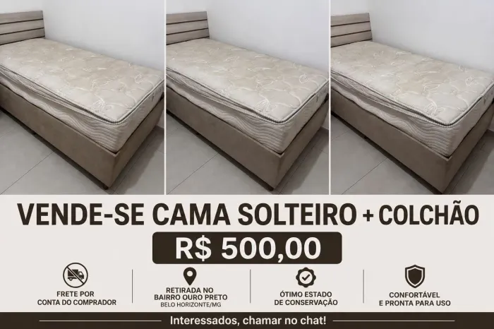 cama de solteiro e colchão