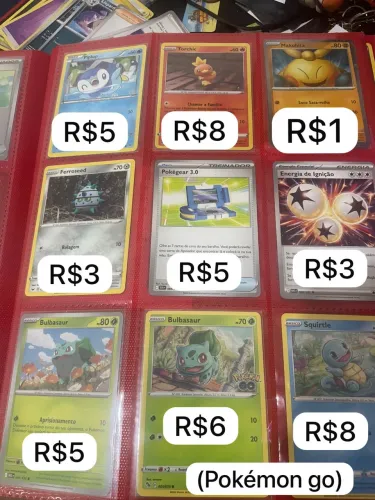Cartas Pokémon valores variados