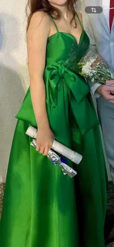 Vendo vestido longo em zibeline verde esmeralda 