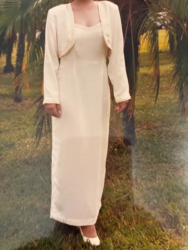 Vestido de noiva civil mídi 