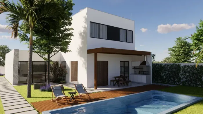 Casa de condomínio para venda tem 233 metros quadrados com 3 quartos