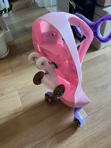 Carrinho de rolimã zig zag rosa