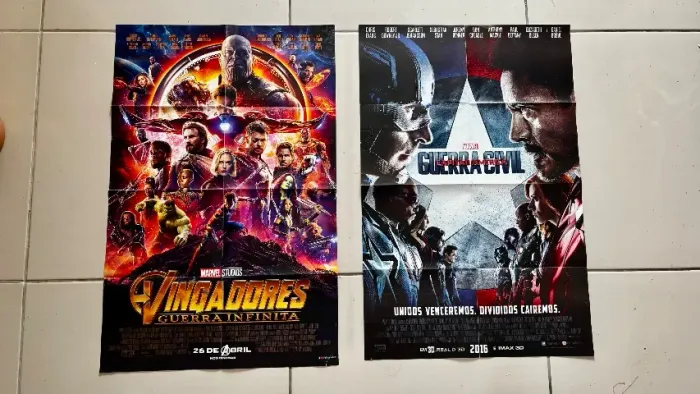 Postêres Vingadores Guerra Infinita e Capitão América Guerra Civil