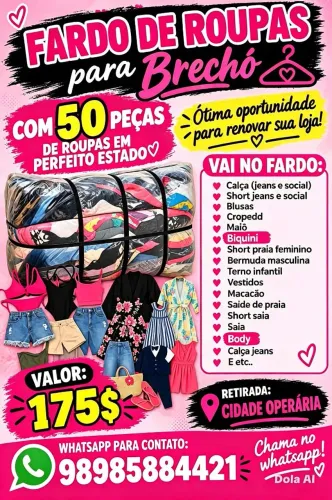 Fardo de roupas para brechó 