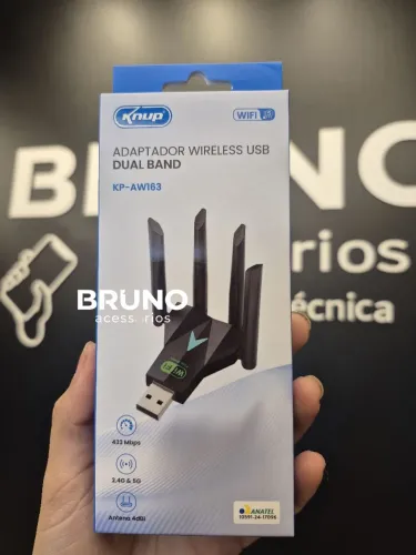 Adaptador wireless USB Dual Band 2.4G e 5G Wi-Fi 5 antenas 
