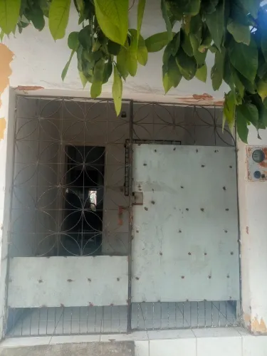 Portão de ferro com chapa e grade de ferro pra janela