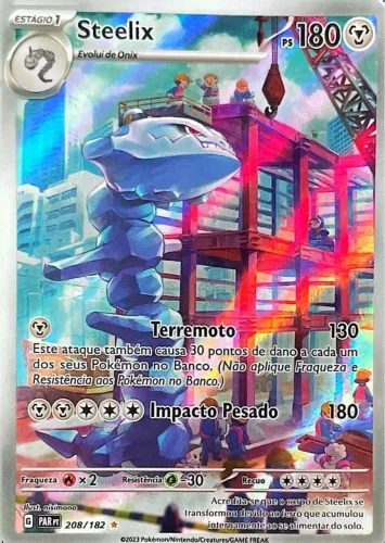 Carta Pokémon TCG Steelix 208/182 Ilustração Rara Fenda Paradoxal