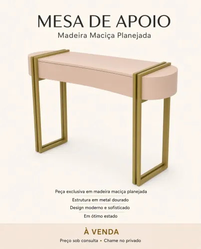 Mesa de Apoio em Madeira Maciça Planejada