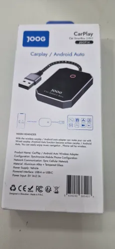 CarPlay / Android Auto Sem Fio 2 em 1 JOOG (Novo) - Conexão Rápida