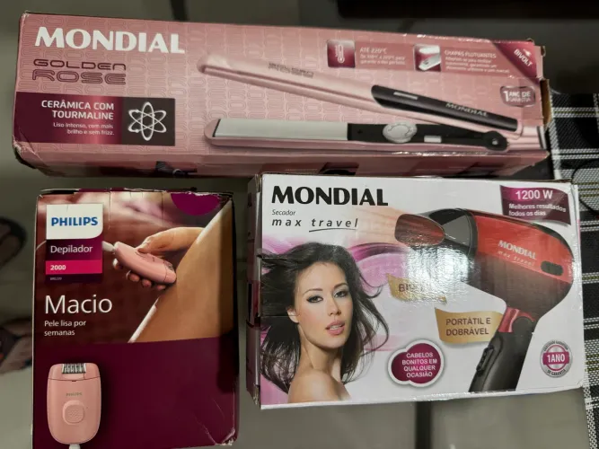 Kit Chapinha Mondial + Depilador Philips + Secador
