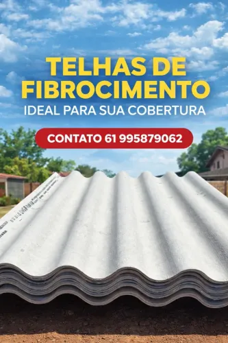 Economia p/ sua cobertura = telha fibrocimento a partir de R$ 36,90 a vista