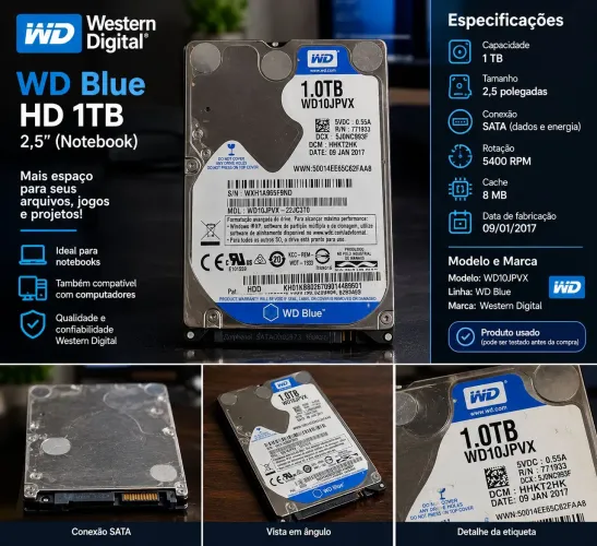 HD WD Blue 1TB SATA 2,5? para Notebook