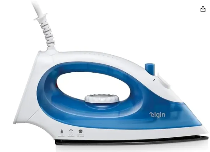 FERRO ANTIADERENTE P/ PASSAR ROUPAS 220V FORCE PLUS ELGIN COR AZUL