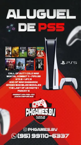 Aluguel de videogame PS4, PS5, Xbox series S/X