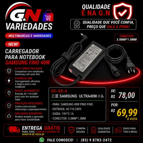 Carregador portátil de notebook