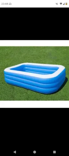 Piscina NOVA inflável Retangular PVC Familiar Resistente 210 cm