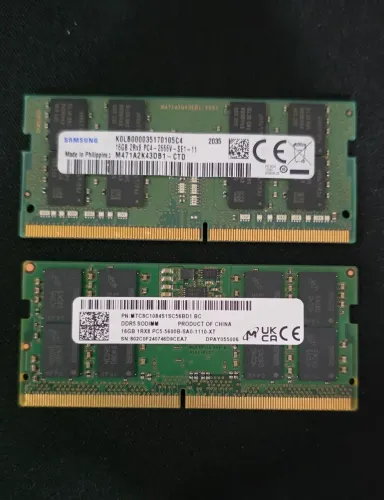 Memórias ddr5 e ddr4 16gb