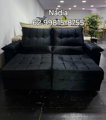 Sofá retrátil preto 