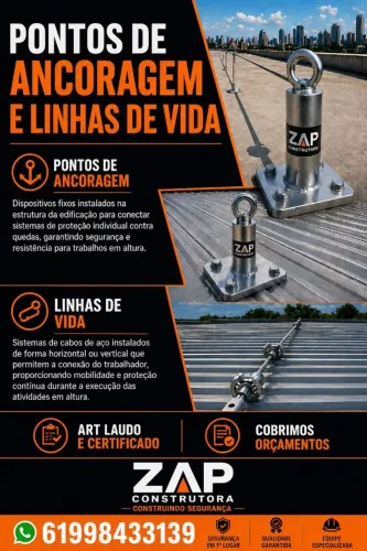 Linha de vida e ponto ancoragem