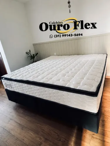 Cama box king Size com Colchão molas ensacadas- Toraflex
