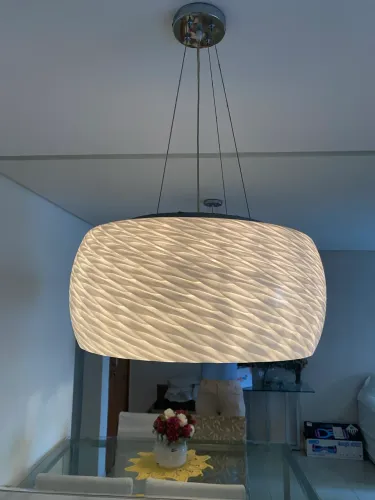 Lustre Pendente com Cristais e Cúpula de Vidro - Elegante e Sofisticado