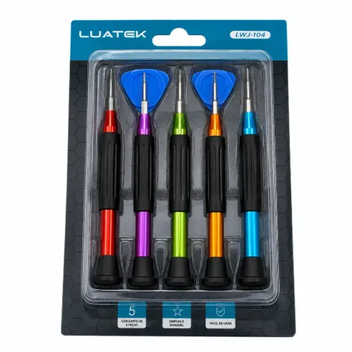 Kit Chave de Precisão Luatek LWJ-104 5 Peças Manutenção Celular Notebook Eletrônicos pode 