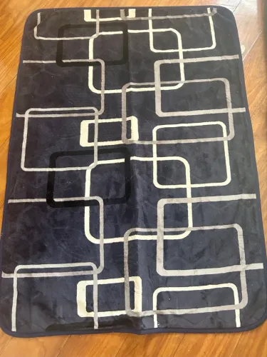 Tapete Sala Quarto Geomético 1x1,4 Mt Antiderrapante Ins Flannel Grande Estampado