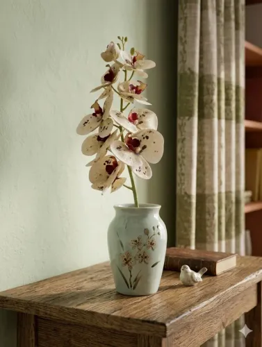 Orquídea Branca Realista (SILICONE).