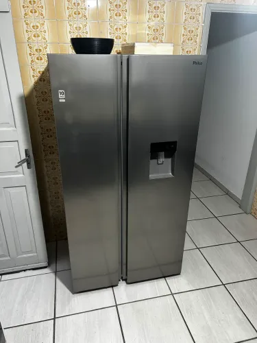 GELADEIRA PHILCO SIDE BY SIDE 486L - ECO INVERTER - INOX - FROST FREE