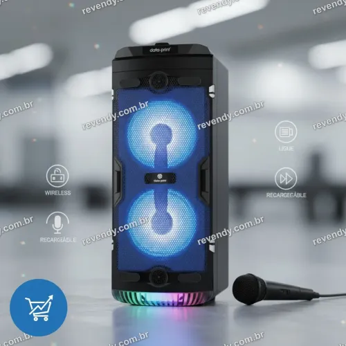 Caixa de som Bluetooth - com rádio FM e um microfone 