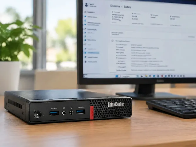 Mini PC Lenovo ThinkCentre M910q Tiny i5-7500T, 16GB RAM, SSD NVMe 256GB, fonte original