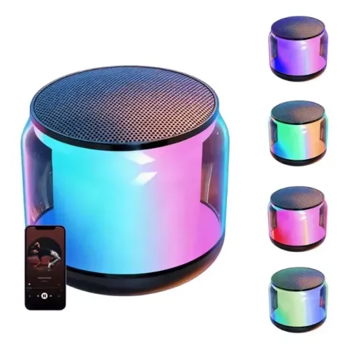 Mini Caixa de Som Bluetooth com LED RGB