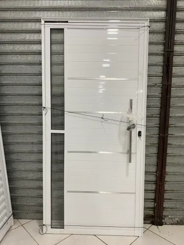 PORTA DE ALUMÍNIO BRANCO 2.10X 60CM 70CM 80CM - LINHA PREMIUM