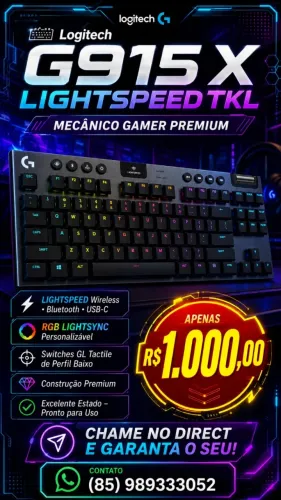 Teclado Mecânico Gamer Logitech G915 X LIGHTSPEED TKL