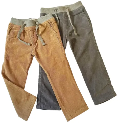 Kit 2 Calças de Veludo Forrada Infantil TAM 3 cor cinza chumbo e caramelo - Marca Póim.