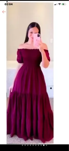 Vestido longo vinho