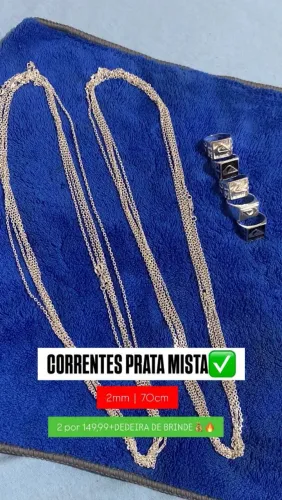 CORRENTES PRATA MISTA+ DEDEIRA DE BRINDE 