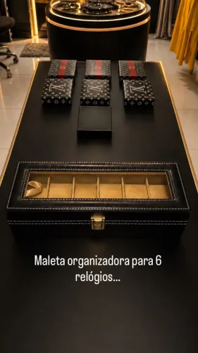 Presenteie seu pai com uma bela maleta organizadora de relógios! 6 relógios