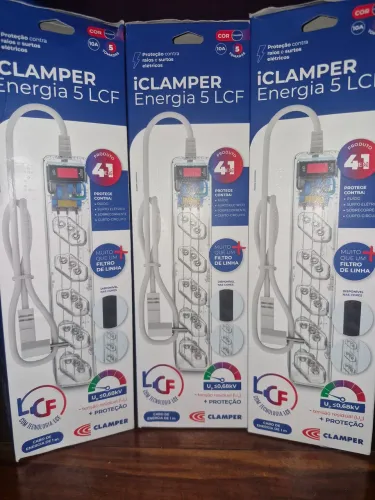 Filtro de Linha iClamper Energia 5, 10A, Proteção Contra Surtos, 5 Tomadas