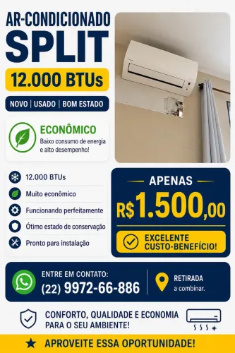 Ar condicionado 12000 BTUS desinstalado INVERTER