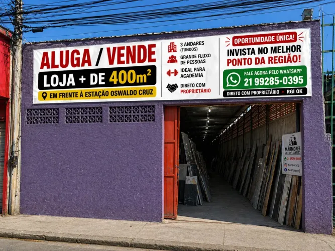 Aluga ou Vende em Frente à Estação Oswaldo Cruz - Ponto Comercial Forte