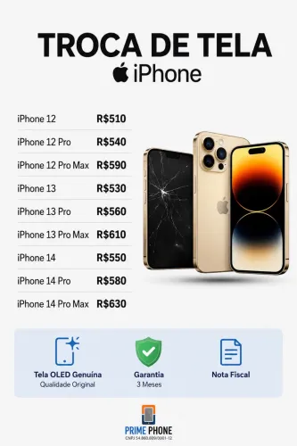 Troca de tela Iphone Peça Genuina Garantia e Nota fiscal