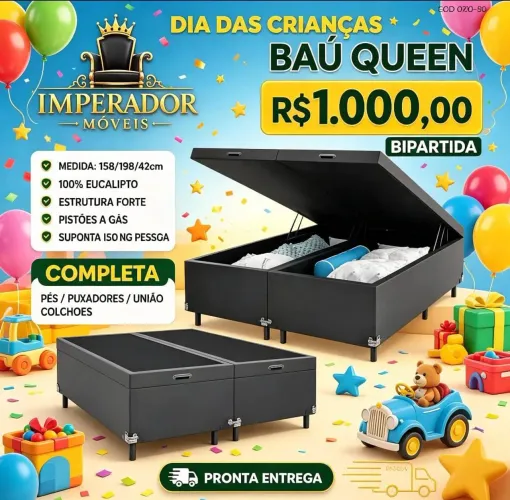 Baú Queen Bipartida