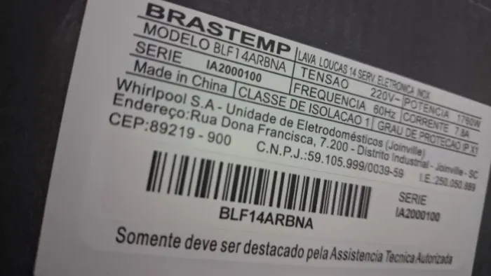Lava louça Brastemp 14 serviços