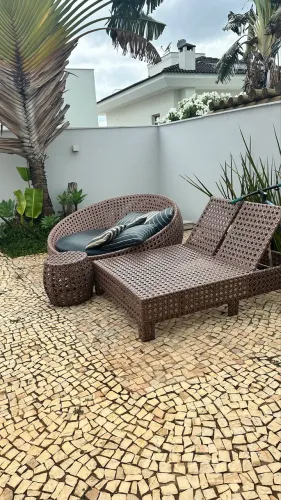 Espreguiçadeira , Chess e Bol de vimi 