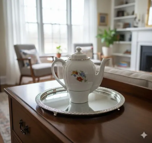 Antiguidade Bule de porcelana Monte Alegre - anos 50 - capacidade 1 litro