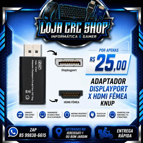 Adaptador Displayport x HDMI Fêmea Knup